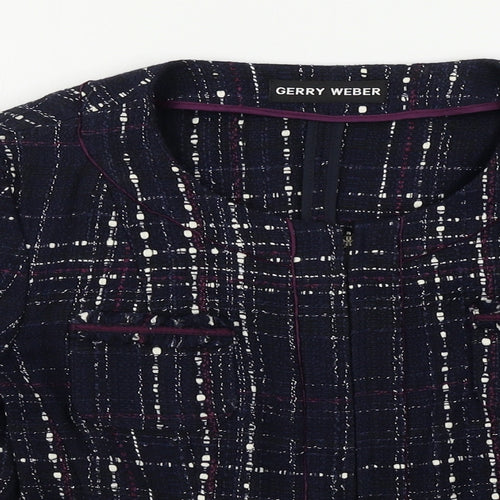 Gerry Weber Womens Blue Check  Jacket Coat Size 10