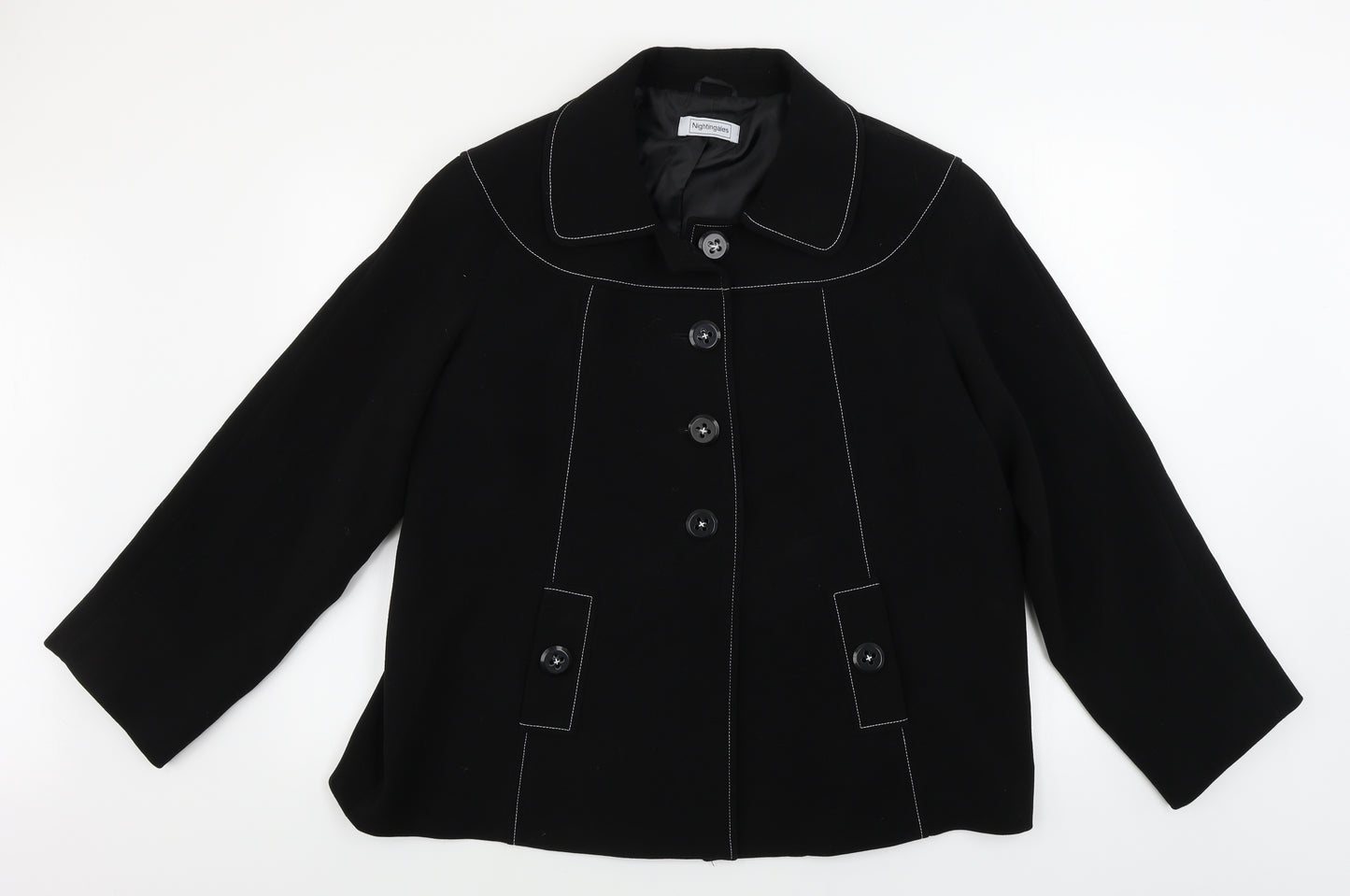 Nightingales  Womens Black   Jacket Coat Size 18