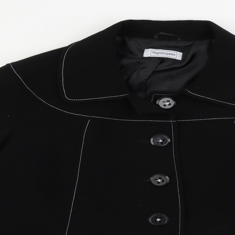 Nightingales  Womens Black   Jacket Coat Size 18
