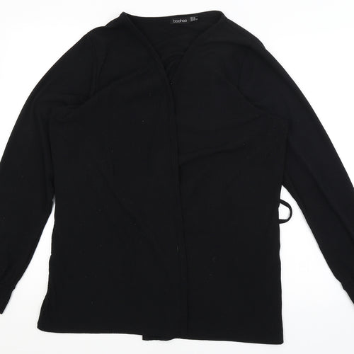 Boohoo Womens Black   Wrap Jumper Size 16