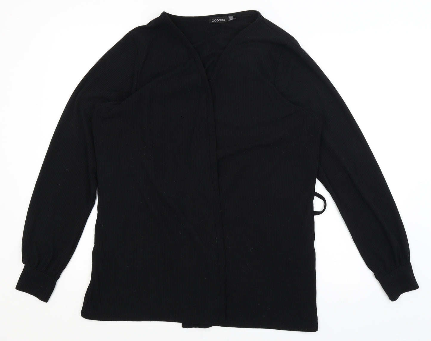Boohoo Womens Black   Wrap Jumper Size 16