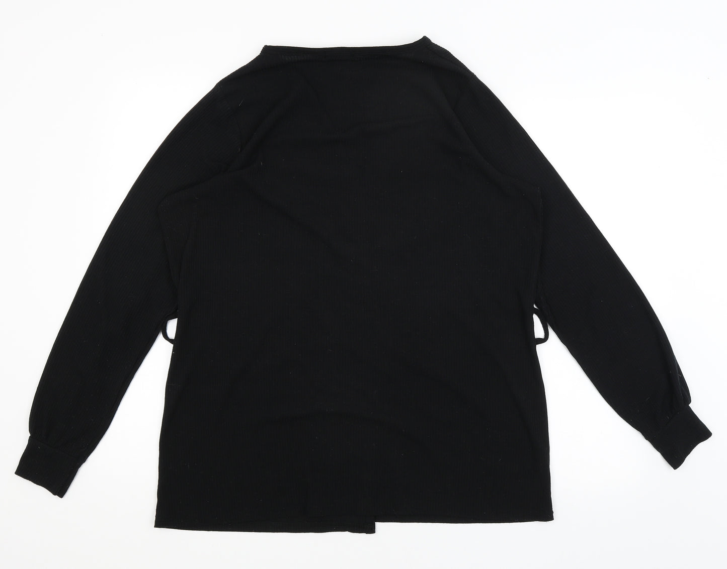 Boohoo Womens Black   Wrap Jumper Size 16