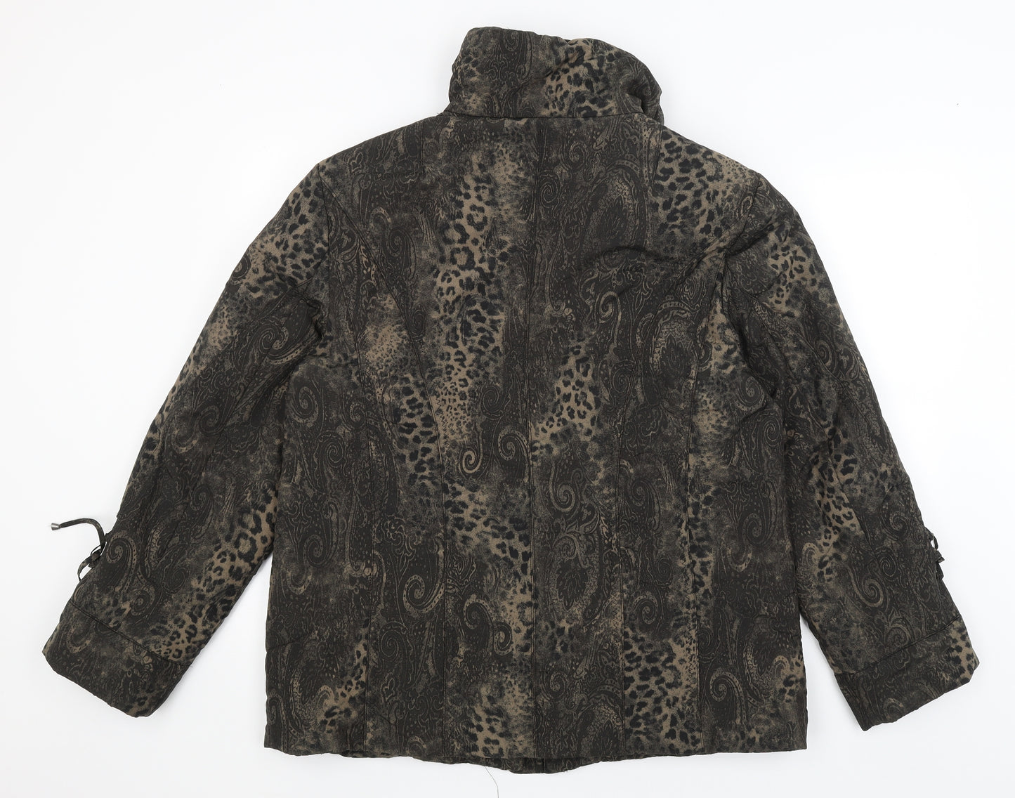 Lebek Womens Brown Paisley  Puffer Jacket Coat Size 16