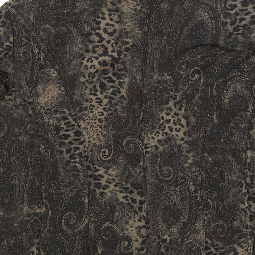 Lebek Womens Brown Paisley  Puffer Jacket Coat Size 16