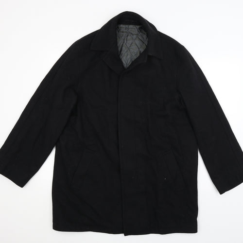 Karl Jackson Mens Black   Overcoat Coat Size L