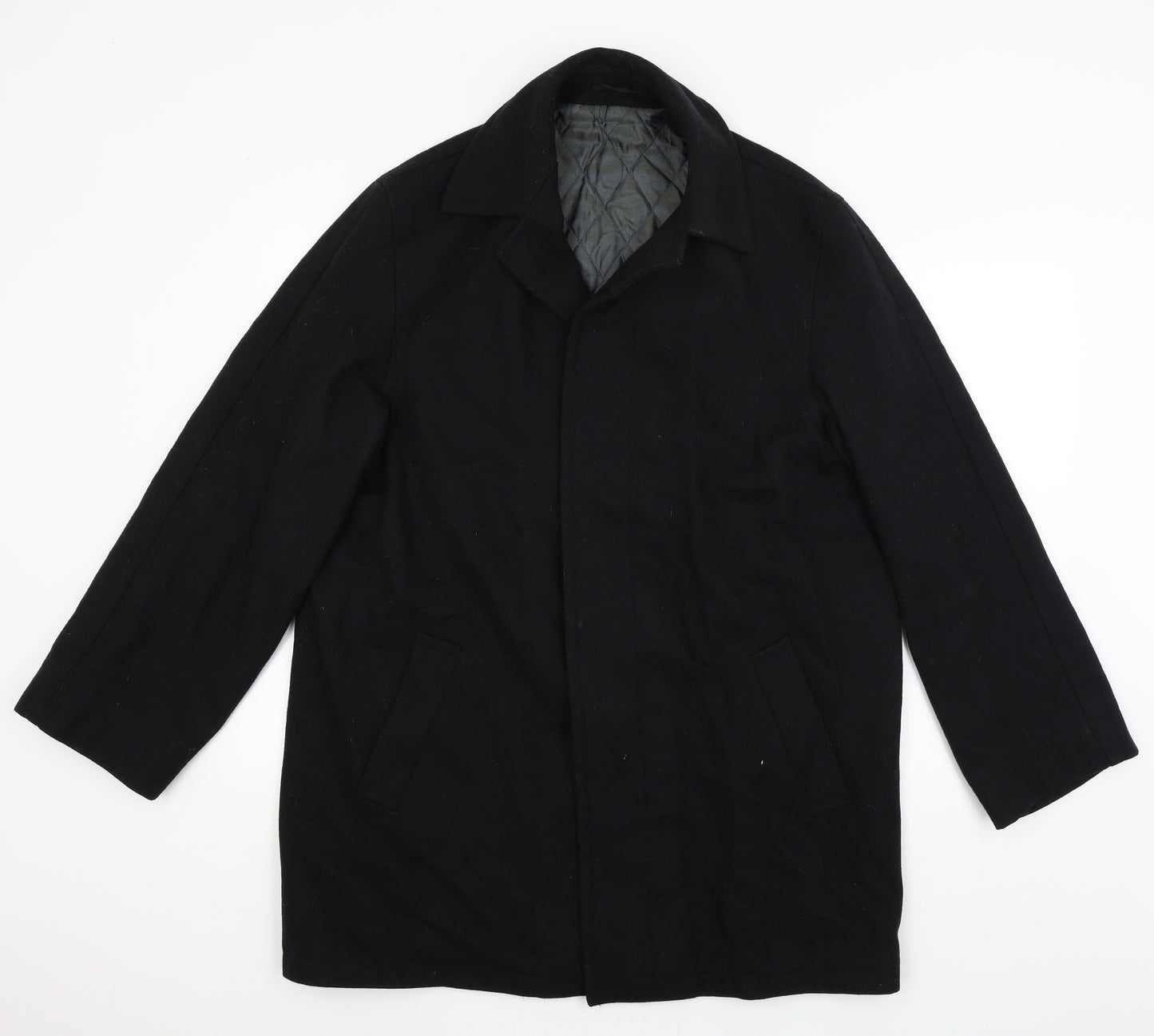 Karl Jackson Mens Black   Overcoat Coat Size L