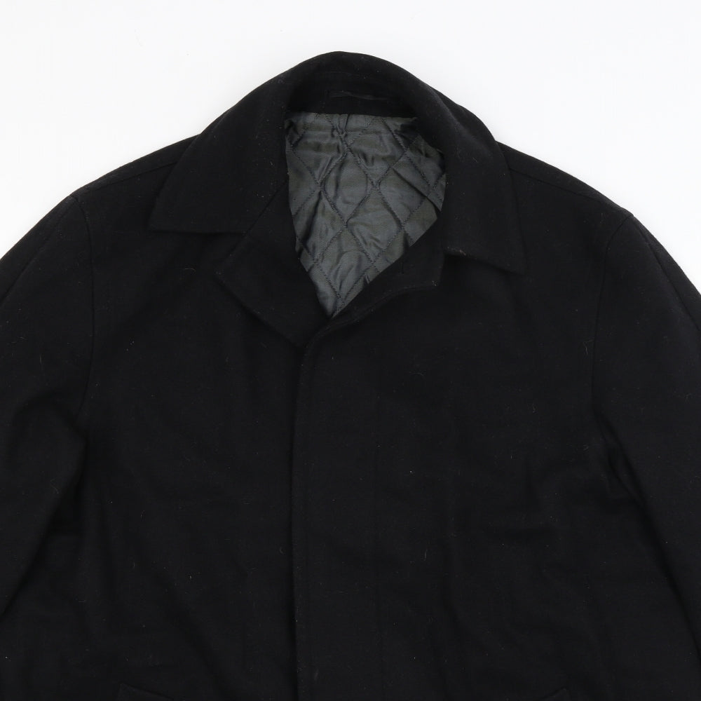 Karl Jackson Mens Black   Overcoat Coat Size L