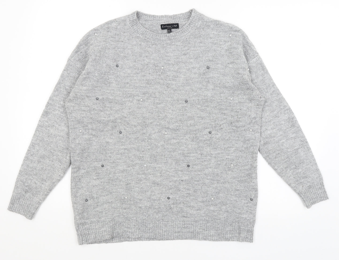 F&F Womens Grey   Pullover Jumper Size 8