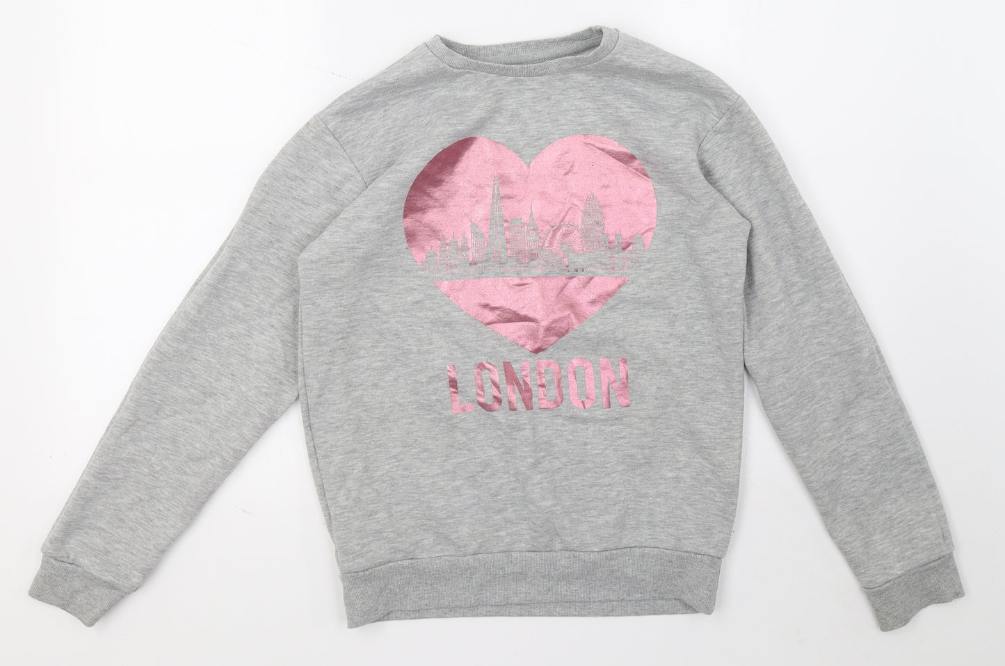 Primark Girls Grey   Pullover Jumper Size 13-14 Years  - London