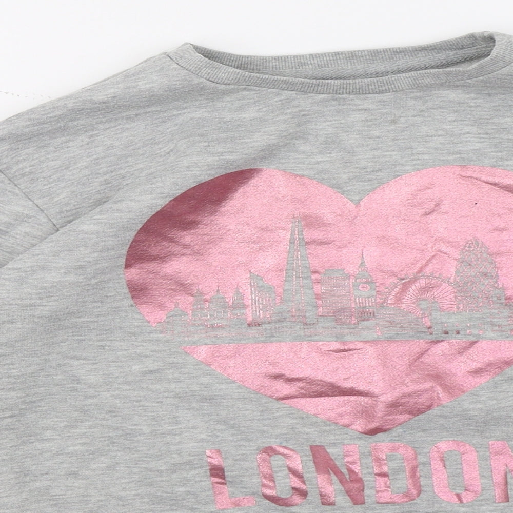 Primark Girls Grey   Pullover Jumper Size 13-14 Years  - London