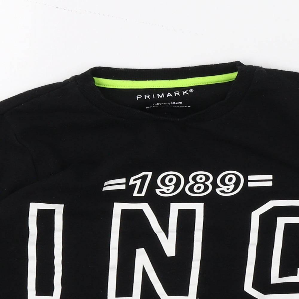 Primark Boys Black   Pullover Jumper Size 7-8 Years