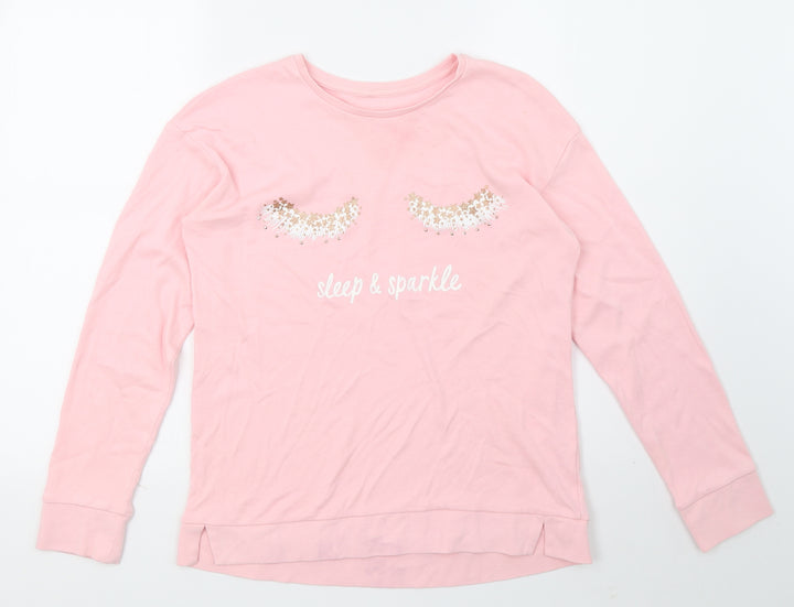George Girls Pink Solid Top Pyjama Top Size 12-13 Years - Sleep & Sparkle