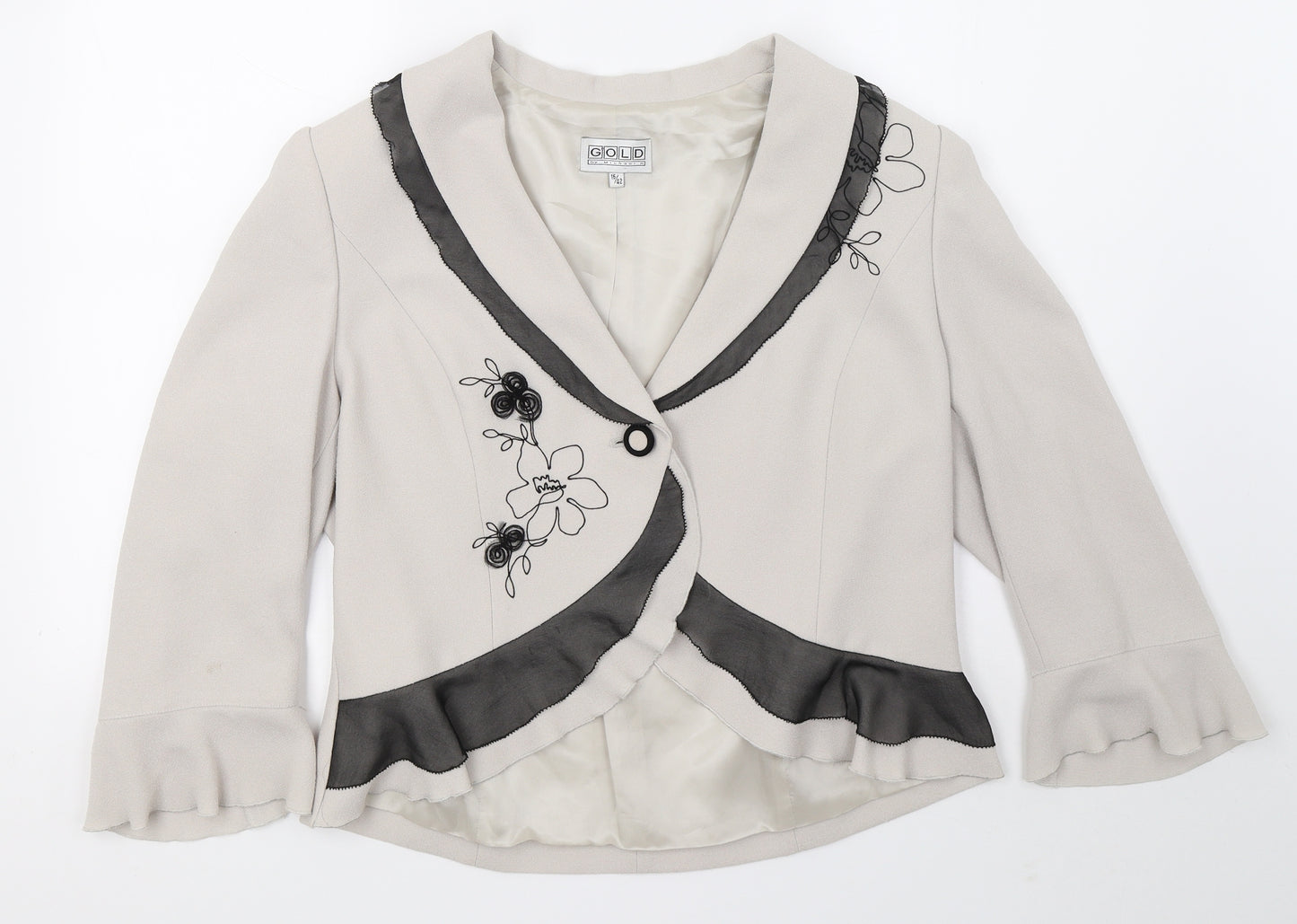 Gold Womens Grey   Jacket Blazer Size 16