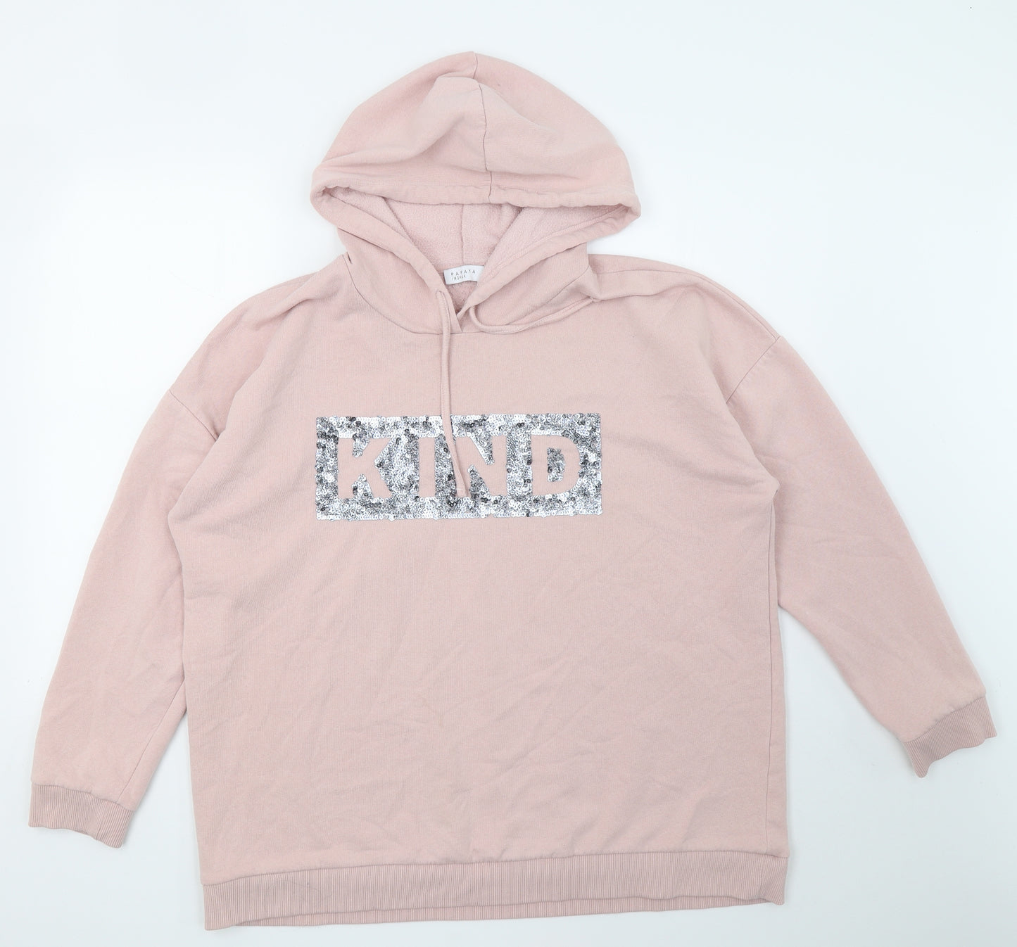 Papaya Womens Pink   Pullover Hoodie Size XL