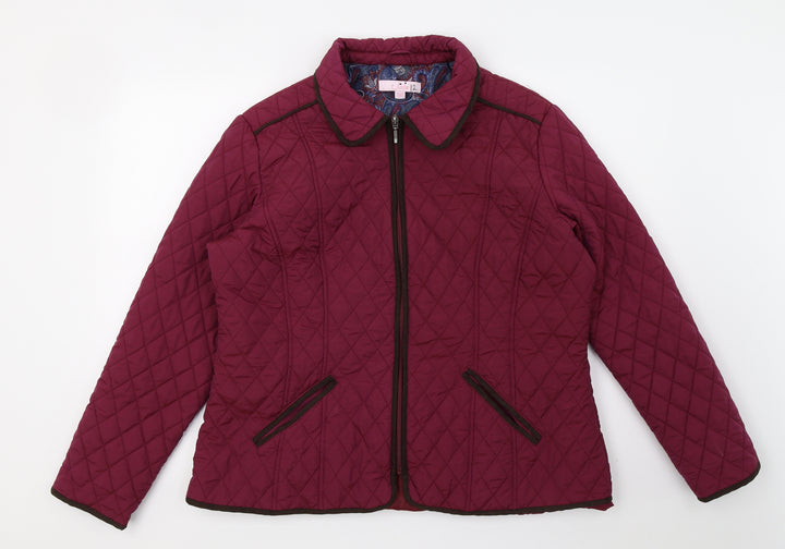 Julipa Womens Red Quilted Coat Size 12