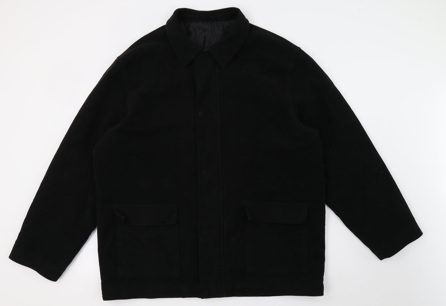 Burton Menswear Mens Black   Overcoat Coat Size L