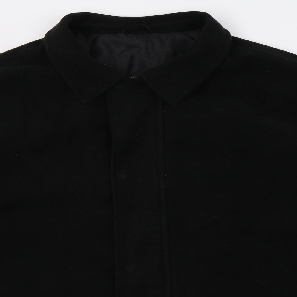 Burton Menswear Mens Black   Overcoat Coat Size L