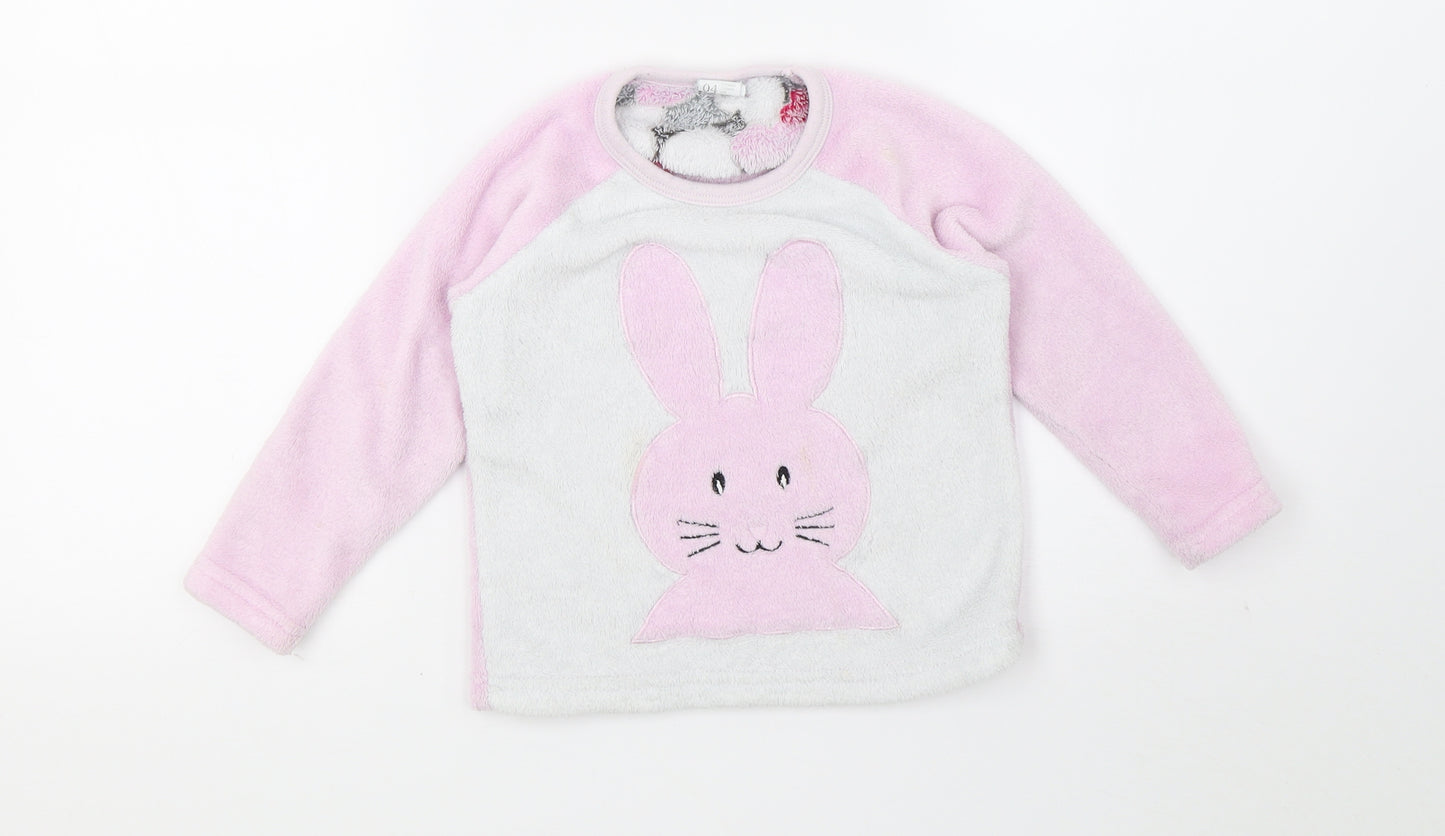 Jumbo Girls Pink Solid  Top Pyjama Top Size 4 Years  - Rabbit