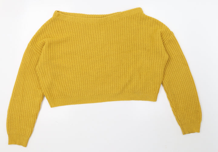 Missguided Womens Yellow Pullover Jumper Size M