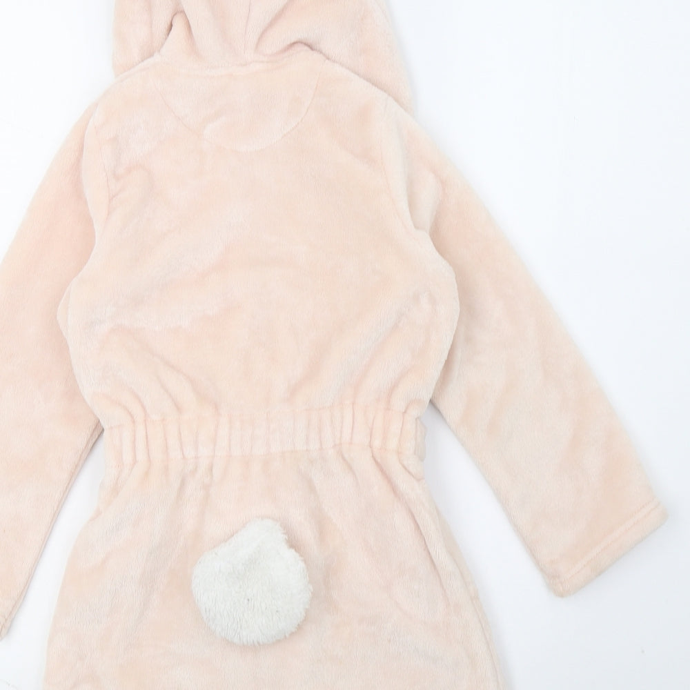 M&S Girls Pink Solid  Kimono Gown Size 5-6 Years  - Rabbit