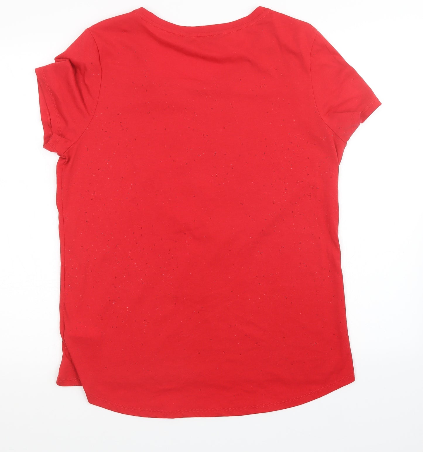 F&F Womens Red   Basic T-Shirt Size 14  - Christmas