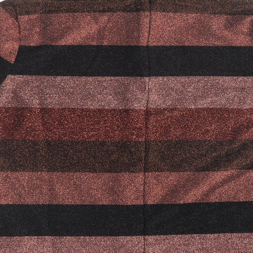 Warehouse Womens Gold Striped  Basic Blouse Size 10