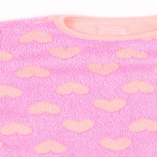 Primark Girls Pink Polka Dot Fleece Top Pyjama Top