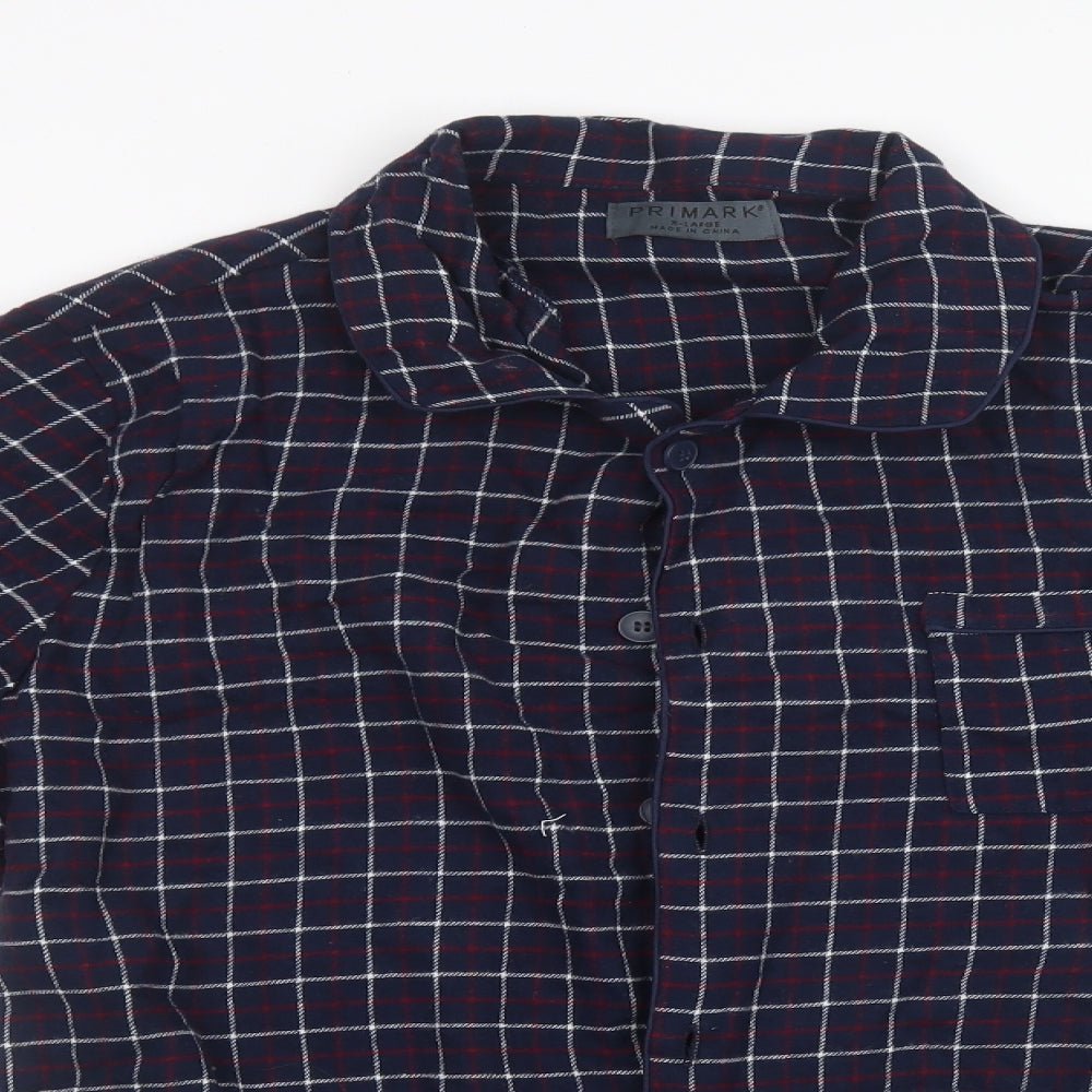 Primark Mens Blue Check   Pyjama Top Size XL