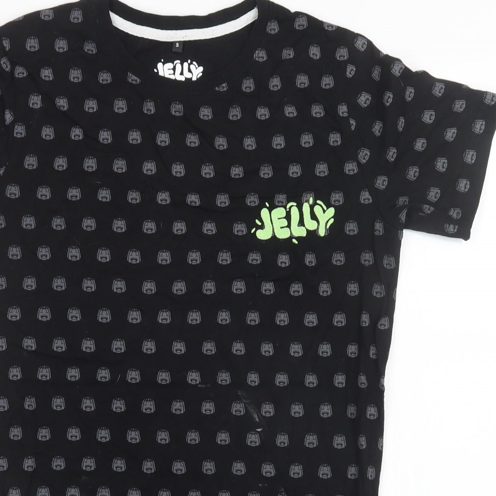 Preworn Mens Black Polka Dot   T-Shirt Size S