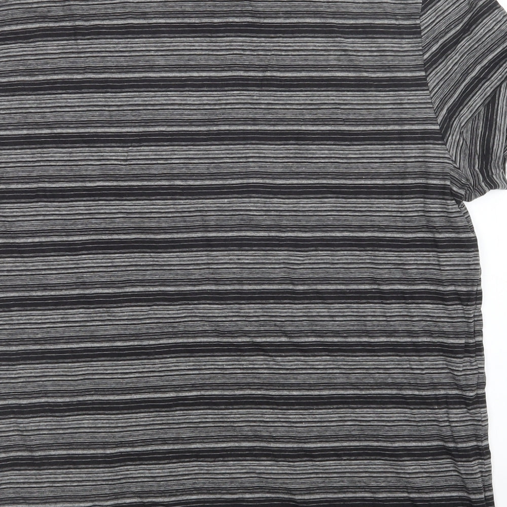 Sainsburys Mens Black Striped   T-Shirt Size M