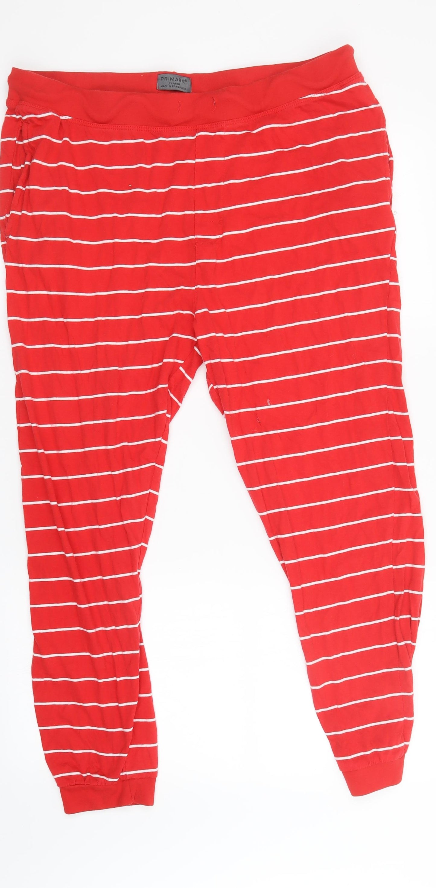 Primark Mens Red Striped   Pyjama Pants Size XL