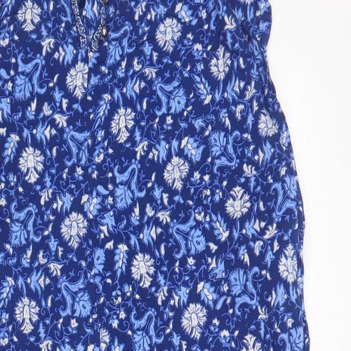 Monsoon Womens Blue Geometric  Jumpsuit One-Piece Size XL  - flare