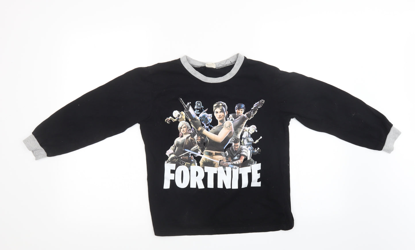 Preworn Boys Black   Pullover Sweatshirt Size 7-8 Years