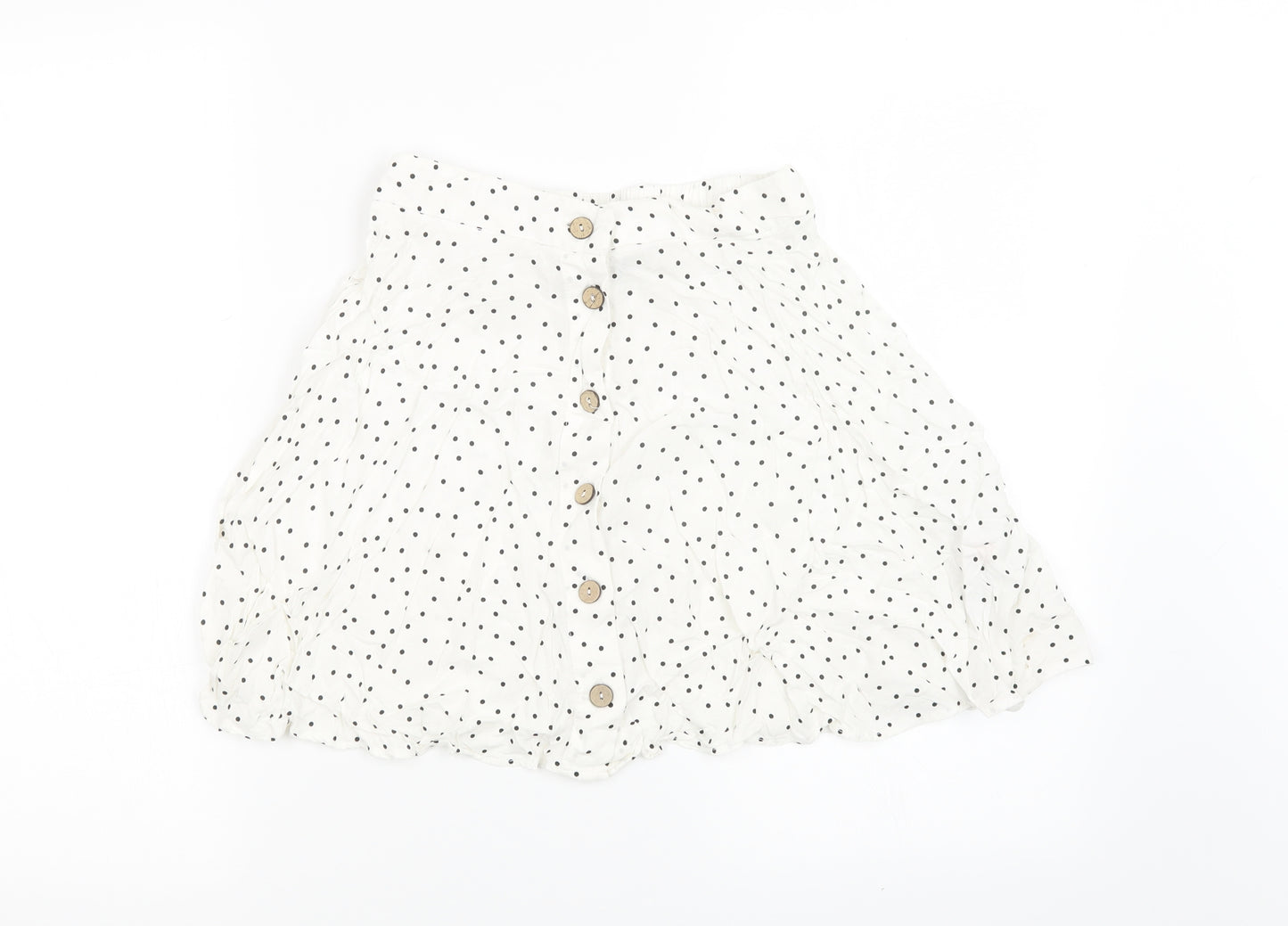New Look Womens White Polka Dot  Paperbag Shorts Size 8