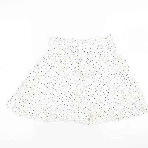 New Look Womens White Polka Dot  Paperbag Shorts Size 8