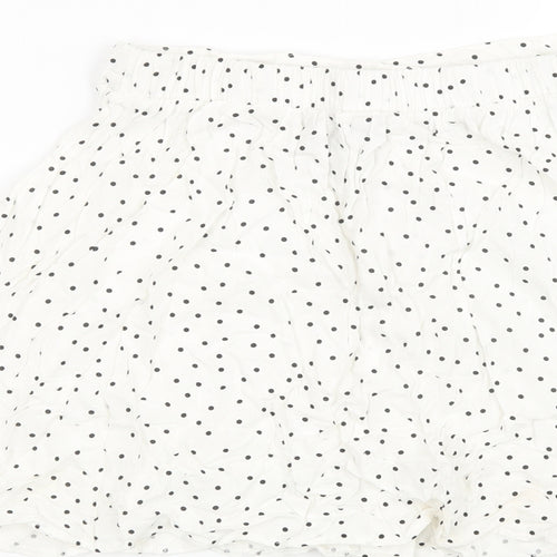 New Look Womens White Polka Dot  Paperbag Shorts Size 8