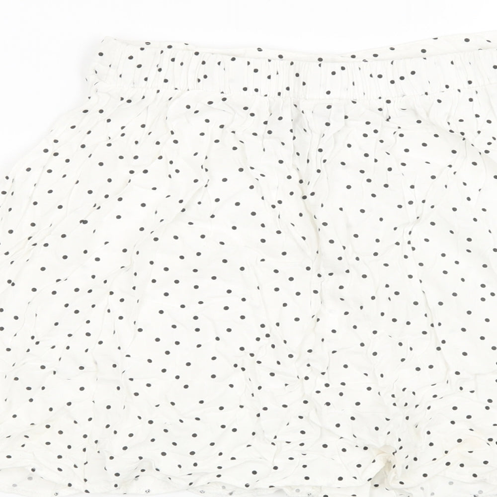New Look Womens White Polka Dot  Paperbag Shorts Size 8