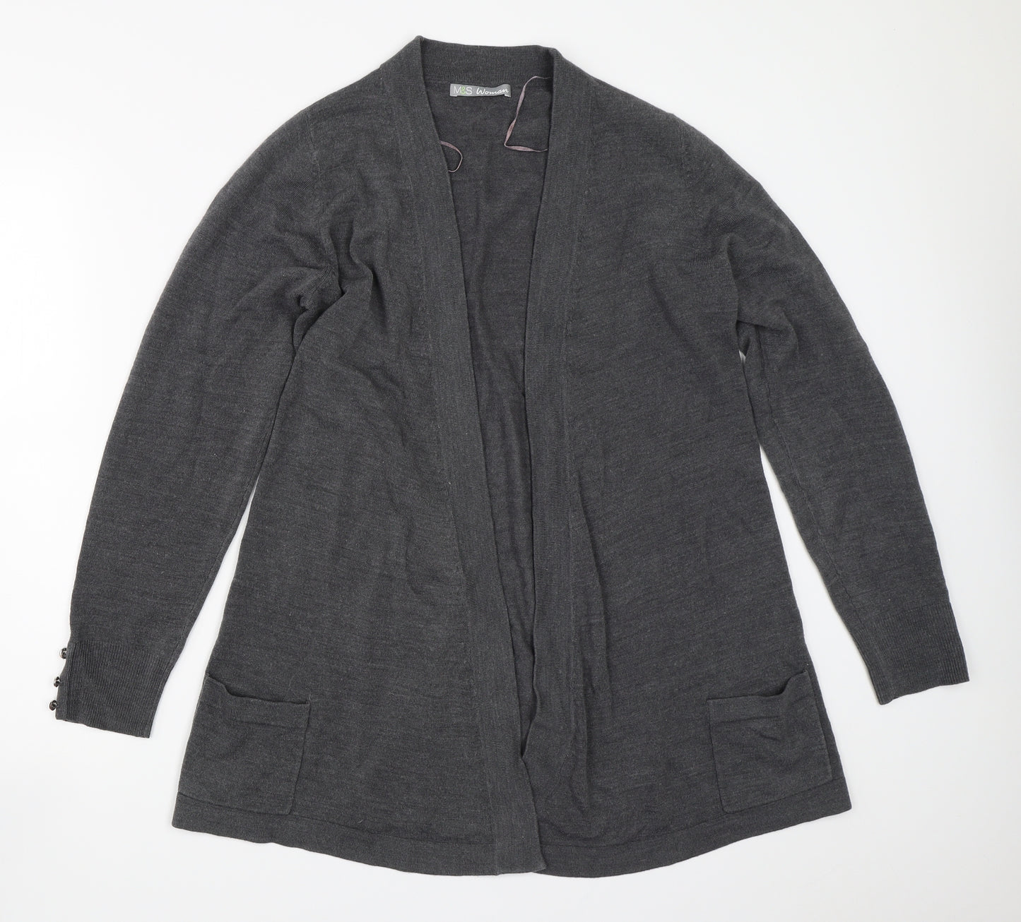 Marks and Spencer Womens Grey   Cardigan Jumper Size 16
