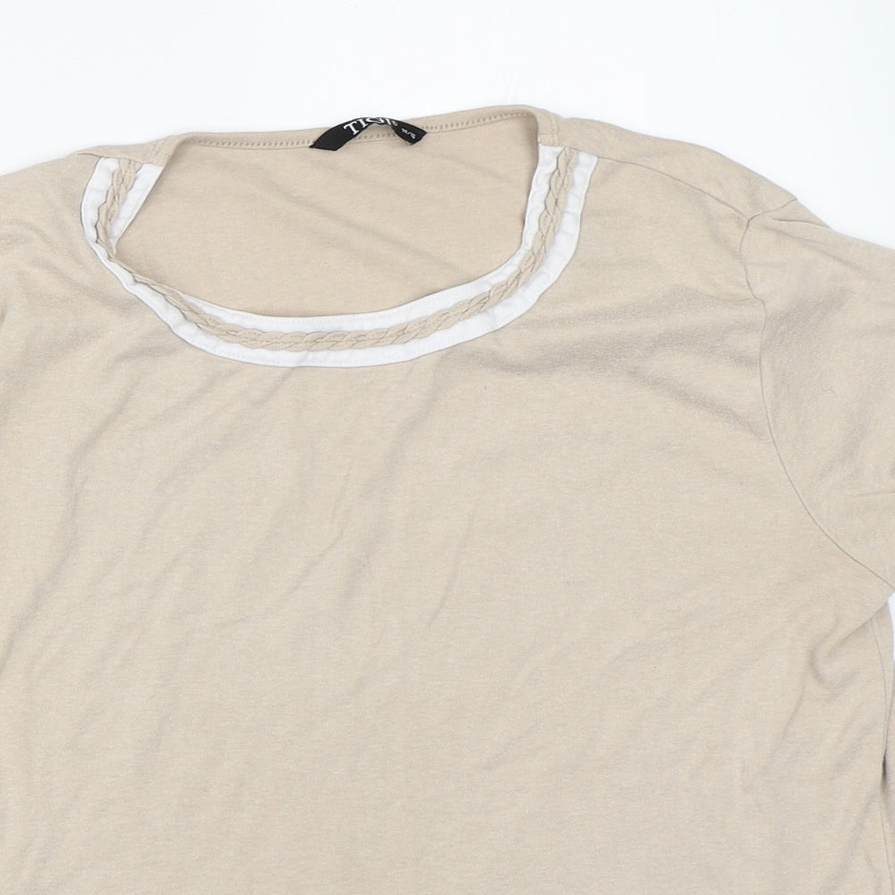 Tigi Womens Beige   Basic T-Shirt Size 14