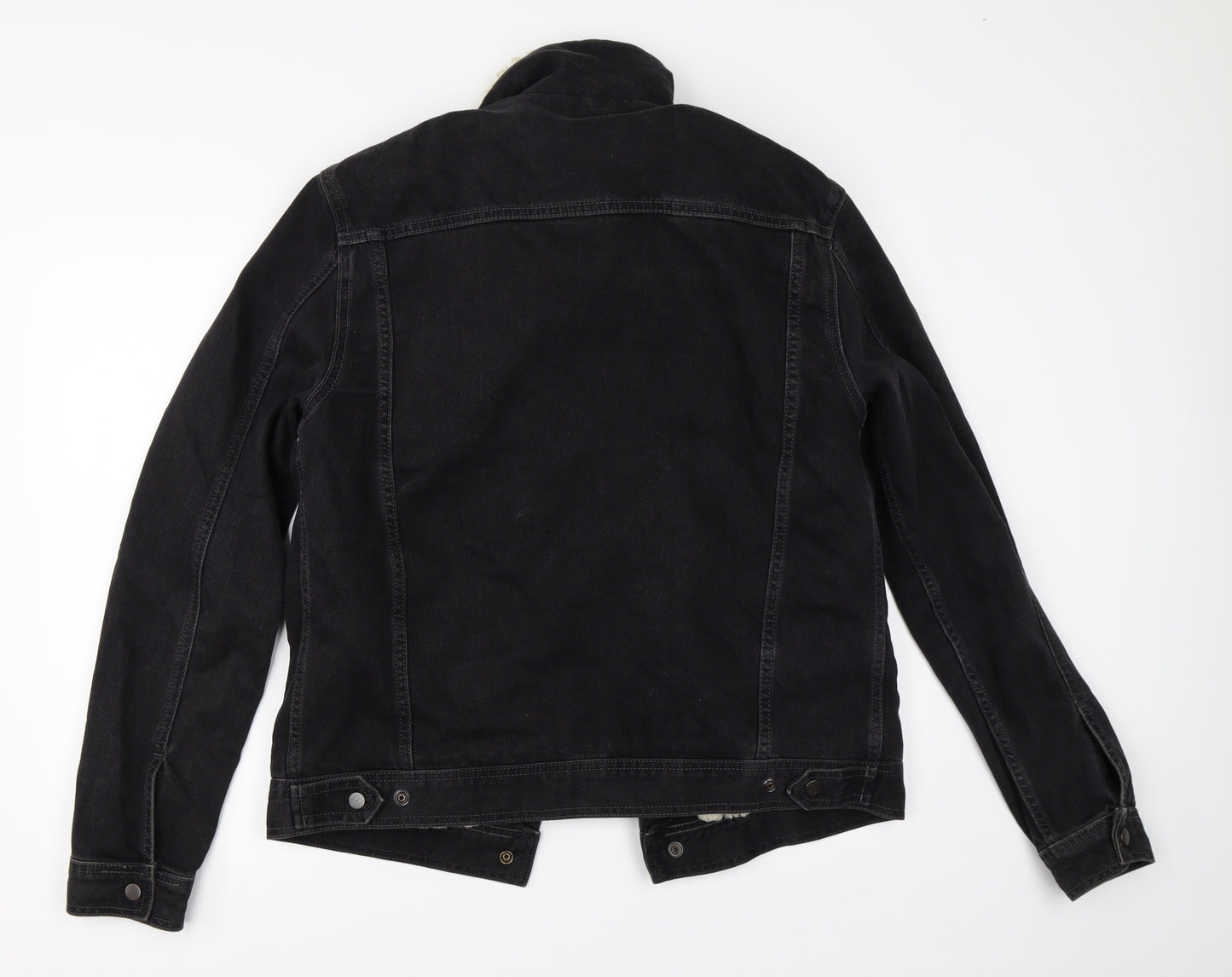 Topman Mens Black  Denim Jacket  Size L
