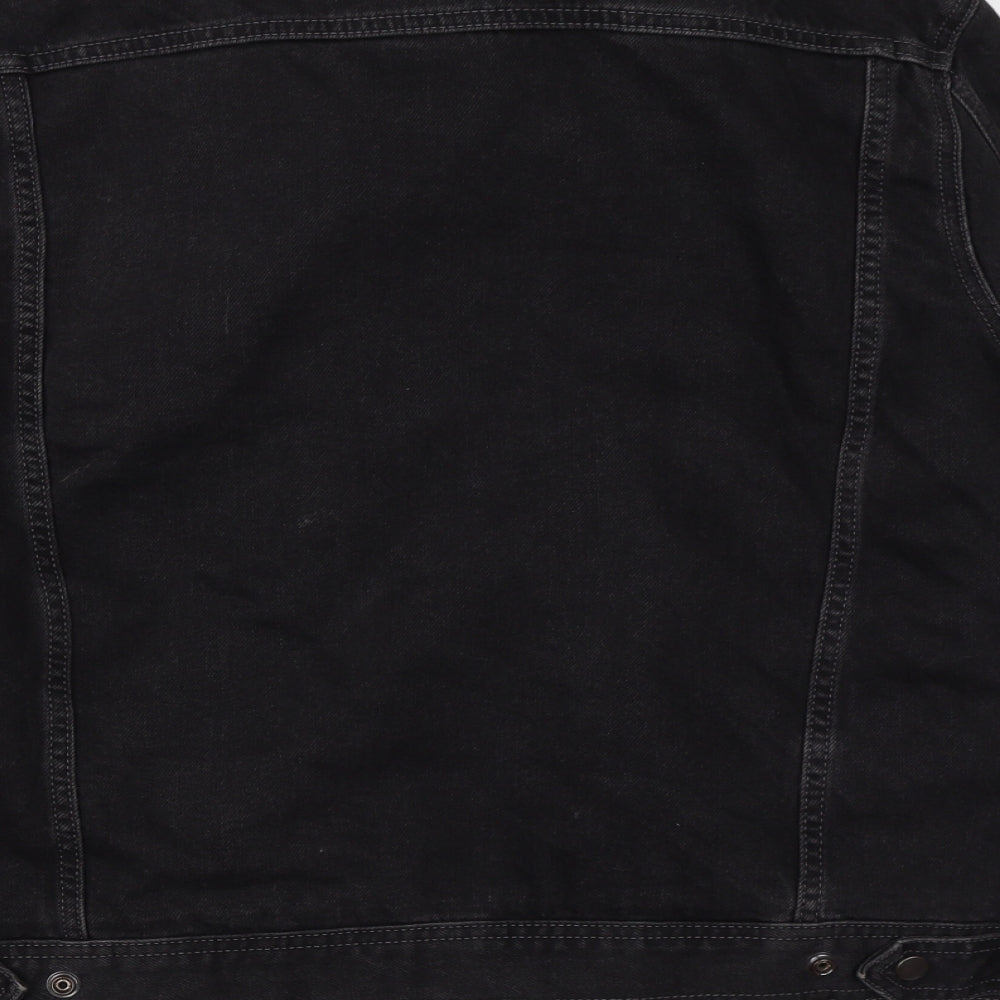 Topman Mens Black  Denim Jacket  Size L