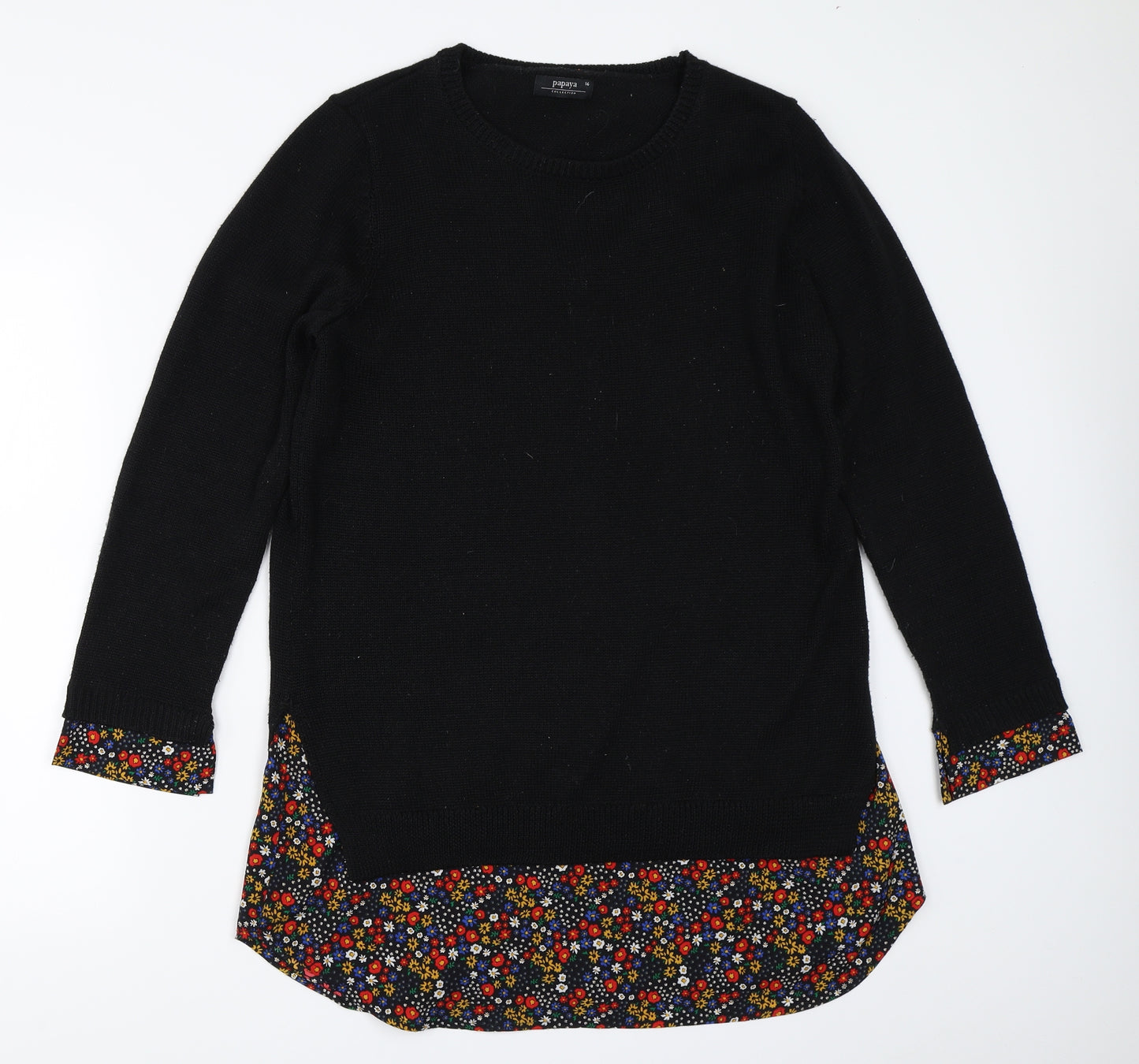 Papaya Womens Black   Pullover Jumper Size 16