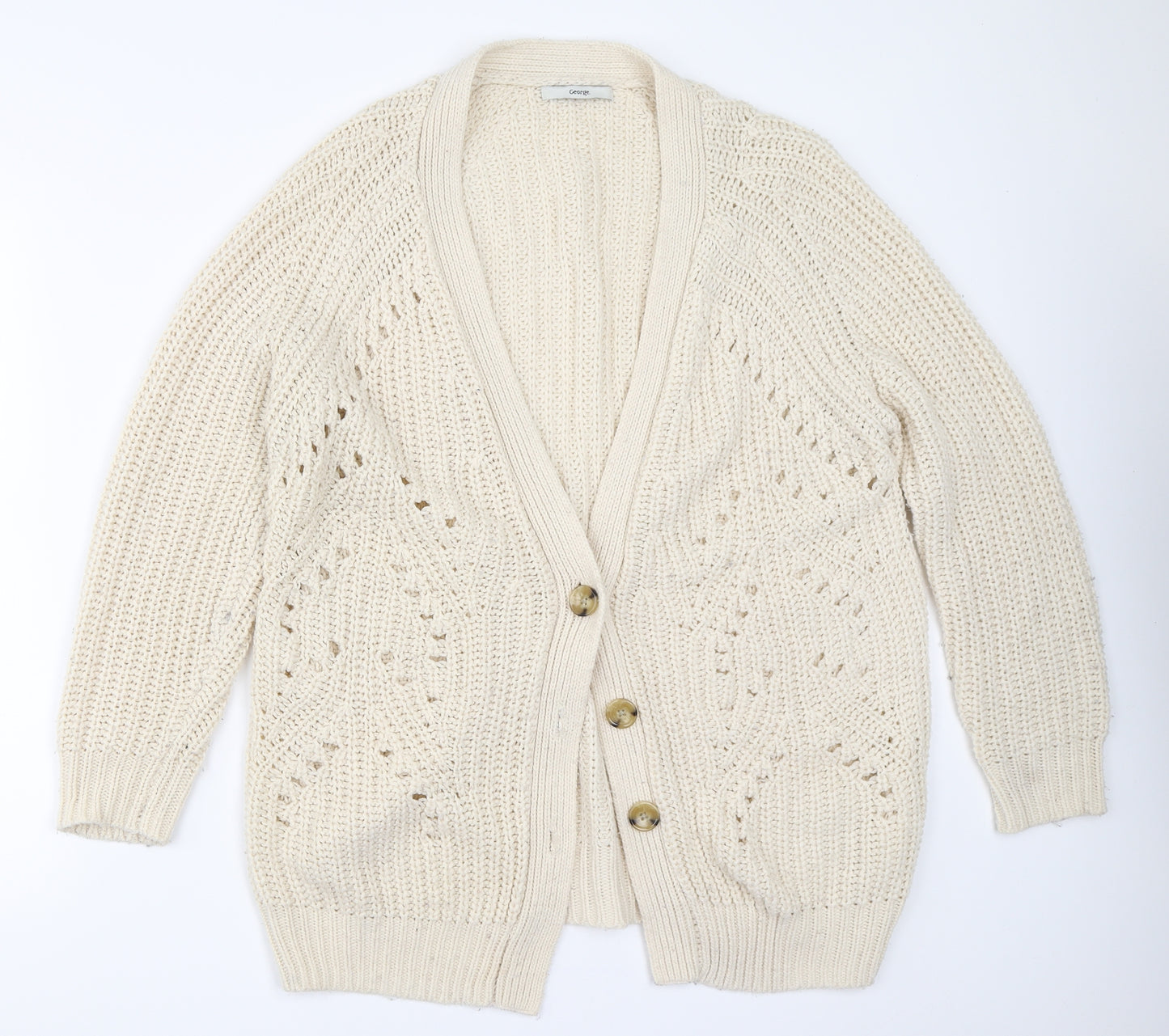 George Womens Ivory   Cardigan Jumper Size 12