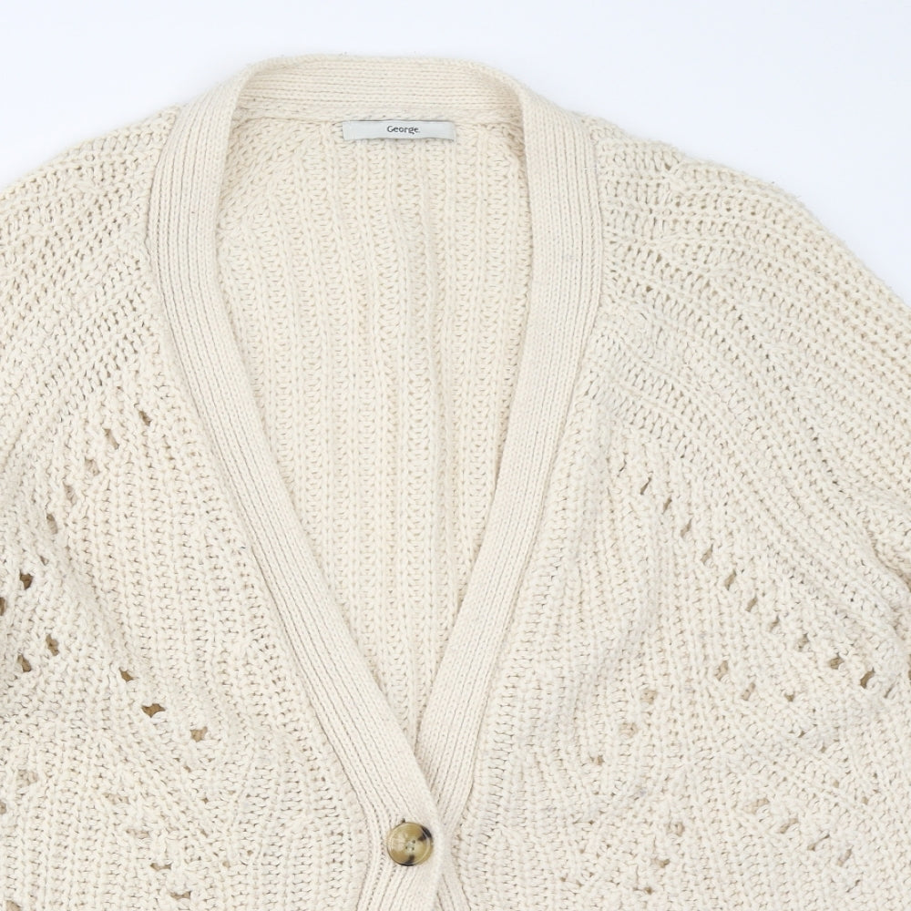 George Womens Ivory   Cardigan Jumper Size 12