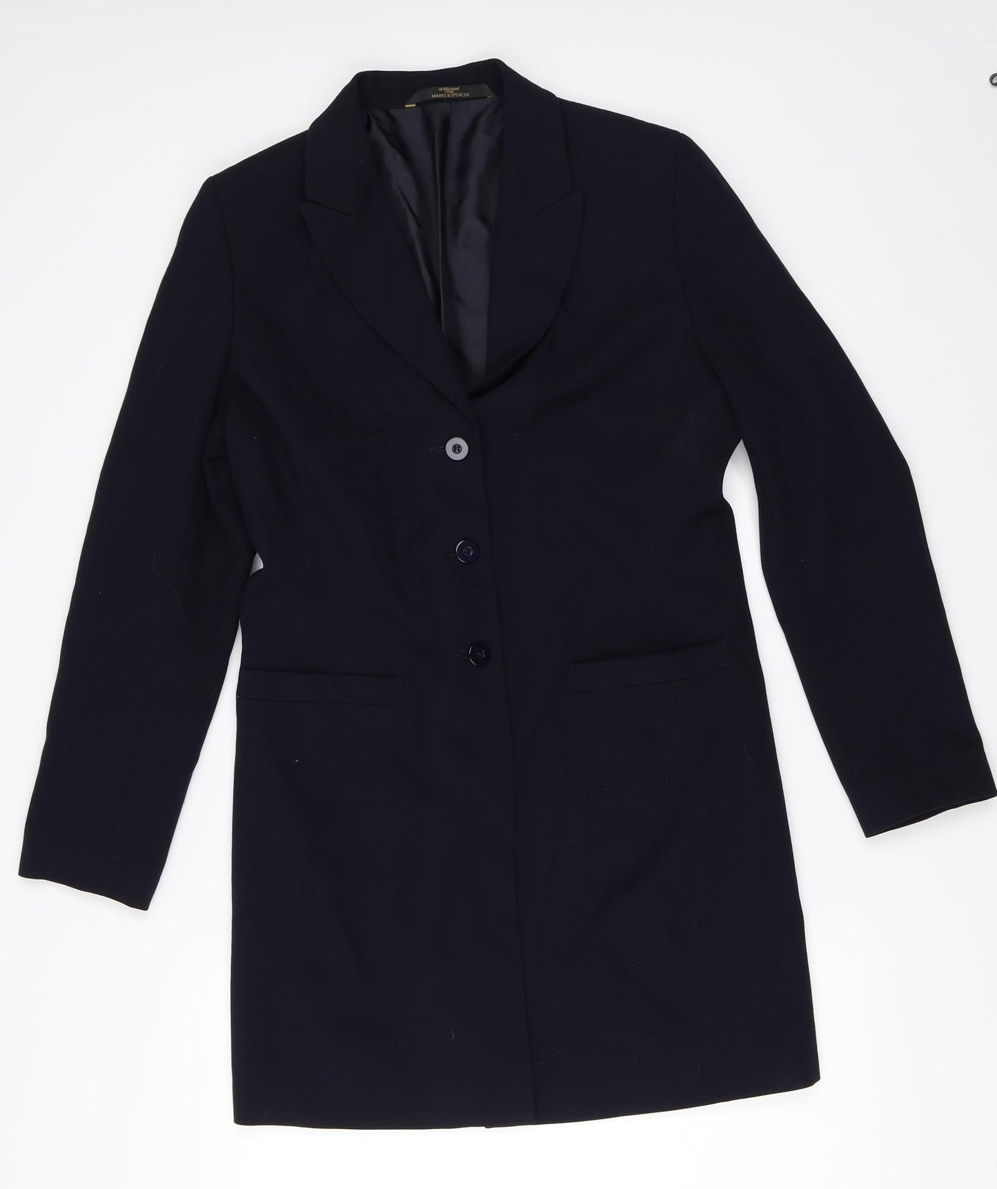Marks and Spencer Womens Blue   Overcoat Coat Size 14