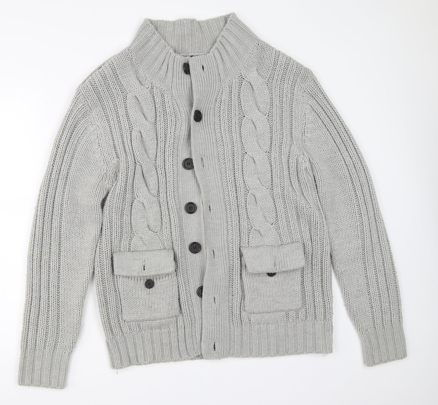 South Bay Mens Grey   Cardigan Jumper Size S