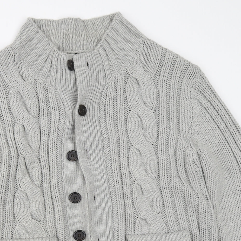 South Bay Mens Grey   Cardigan Jumper Size S