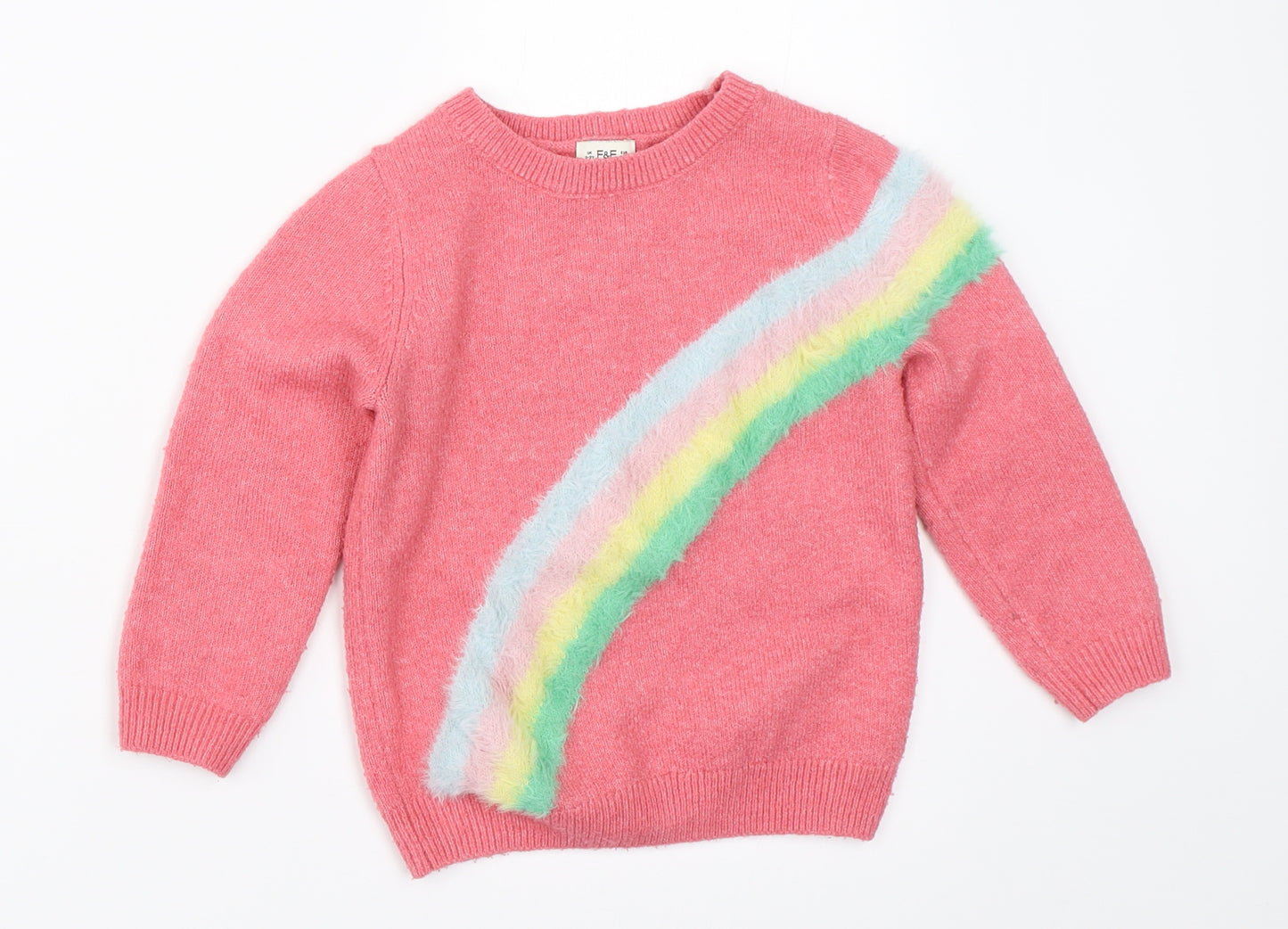 F&F Girls Pink   Pullover Jumper Size 2-3 Years