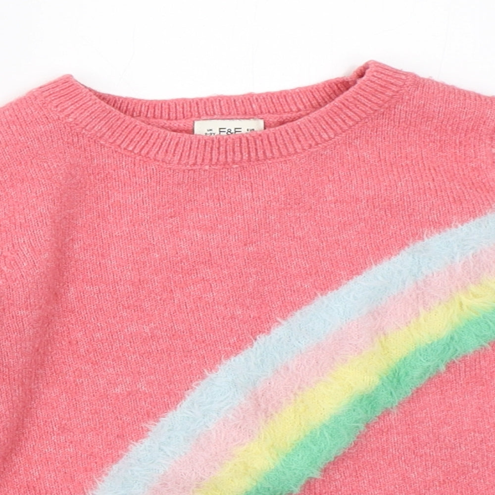 F&F Girls Pink   Pullover Jumper Size 2-3 Years