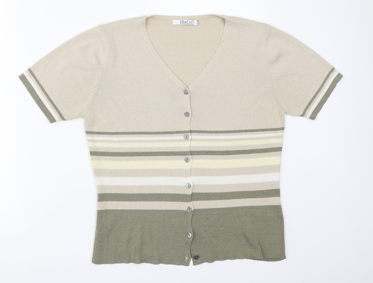 M&Co Womens Beige   Cardigan Jumper Size M